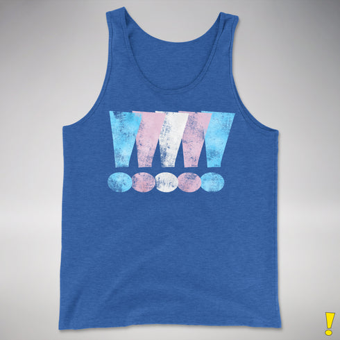 Transgender Pride Exclamation Points Premium Tank Top - Royal Blue Triblend